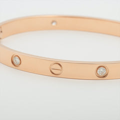 Cartier Love 4 Diamond Pink Gold Size 18 Bracelet 2021