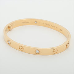Cartier Love 4 Diamond Yellow Gold Size 17 Bracelet