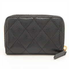Chanel Zipper Caviar Black Card Holder - 22 series