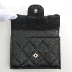 Chanel Compact Caviar Black Wallet