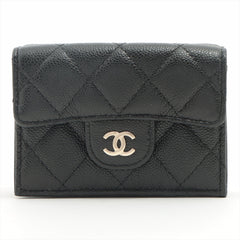 Chanel Compact Caviar Black Wallet