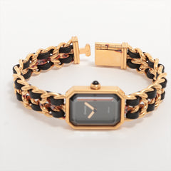 Chanel Premier L Black Face Gold Watch