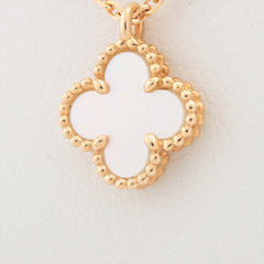Van Cleef & Arpels Sweet Alhambra White Mother of Pearl MOP Necklace