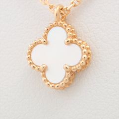 Van Cleef & Arpels Sweet Alhambra White Mother of Pearl MOP Necklace