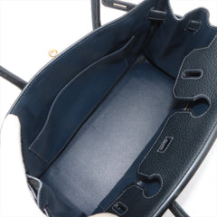 Hermes Birkin 30 Fjord Blue Indigo- H Square