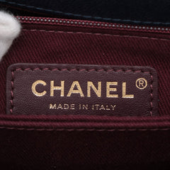Chanel Small Chevron Coco Handle Caviar Navy