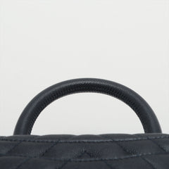 Chanel Small Chevron Coco Handle Caviar Navy