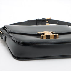 CELINE Medium Triomphe Leather Shoulder bag Black