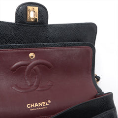 Chanel Classic Flap M/L Medium/Large Caviar Black Bag 15 series