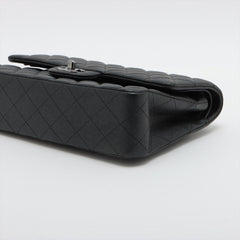 Chanel Classic Flap M/L Medium/Large Caviar Black Shimmer Bag- 18C