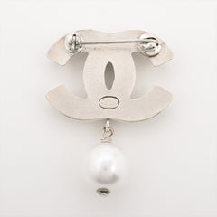 Chanel Coco Pearl Silver Drop Brooch