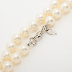 Chanel Coco Logo Long Pearl White Necklace Costume Jewellery