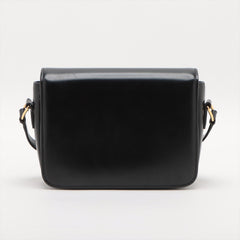 CELINE Teen Triomphe Leather Shoulder Bag Black
