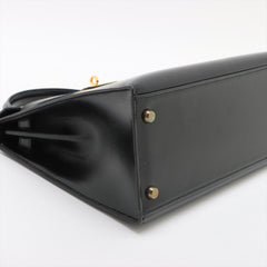 Hermes Kelly 28 Box Calf Black - N Circle Stamp