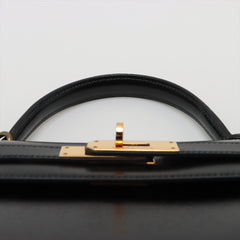 Hermes Kelly 28 Box Calf Black - N Circle Stamp