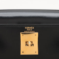 Hermes Kelly 28 Box Calf Black - N Circle Stamp
