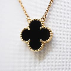 Van Cleef & Arpels Vintage Alhambra Onyx Necklace