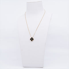 Van Cleef & Arpels Vintage Alhambra Diamond Onyx 2016 Holiday Necklace