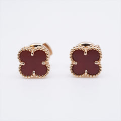 Van Cleef & Arpels Sweet Alhambra Carnelian Piercing Earring