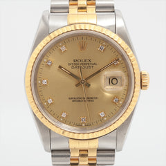 Rolex Datejust 36mm Two Toned with Diamonds Watch 16233