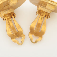 Chanel Coco Logo Gold Clip On Earrings Costume Jewellery