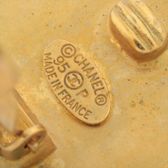Chanel Coco Logo Gold Clip On Earrings Costume Jewellery