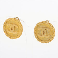 Chanel Coco Logo Gold Clip On Earrings Costume Jewellery