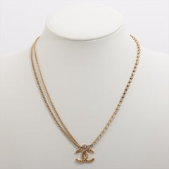 Chanel Coco Logo Gold Rhinestone Chain Necklace Costume Jewellery