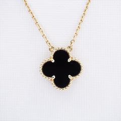 Van Cleef & Arpels Vintage Alhambra Onyx Necklace