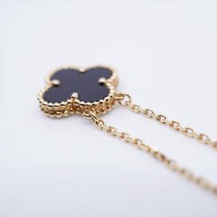 Van Cleef & Arpels Vintage Alhambra Onyx Necklace