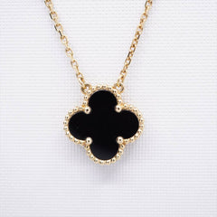 Van Cleef & Arpels Vintage Alhambra Onyx Necklace