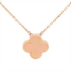 Van Cleef & Arpels Vintage 2012 Limited Edition Holiday Alhambra Mother of Pearl Diamond Rose Gold Necklace