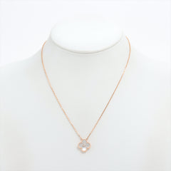Van Cleef & Arpels Vintage 2012 Limited Edition Holiday Alhambra Mother of Pearl Diamond Rose Gold Necklace