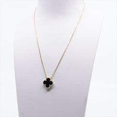 Van Cleef & Arpels Vintage Alhambra Onyx Necklace