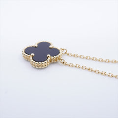 Van Cleef & Arpels Vintage Alhambra Onyx Necklace