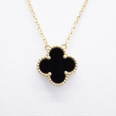 Van Cleef & Arpels Vintage Alhambra Onyx Necklace