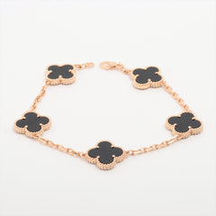 Van Cleef & Arpels Vintage Alhambra 5 Motifs Onyx Bracelet