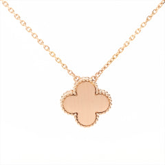 Van Cleef & Arpels Vintage 2012 Limited Edition Holiday Alhambra White Mother of Pearl Diamond Rose Gold Necklace