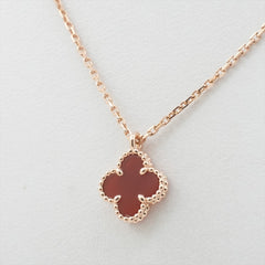 Van Cleef & Arpels Sweet Alhambra Carnelian Necklace