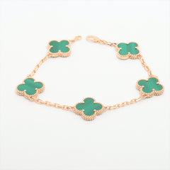 Van Cleef & Arpels Vintage Alhambra 5 Motifs Malachite Bracelet