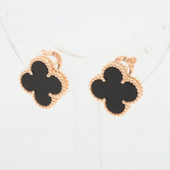 Van Cleef & Arpels Vintage Alhambra Onyx Earrings