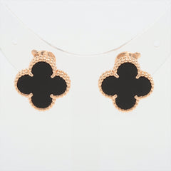 Van Cleef & Arpels Vintage Alhambra Onyx Earrings