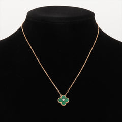 Van Cleef & Arpels Vintage Alhambra Malachite with Diamond Holiday Limited Edition Necklace
