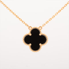 Van Cleef & Arpels Vintage Alhambra Onyx Necklace