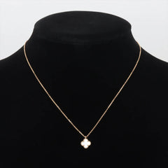 Van Cleef & Arpels Sweet Alhambra Mother of Pearl MOP Necklace Yellow Gold