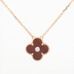 Van Cleef & Arpels Vintage Alhambra Bullseye with Diamond Holiday Limited Edition Necklace