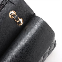 Chanel Medium/Large Caviar Double Classic Flap Black GHW