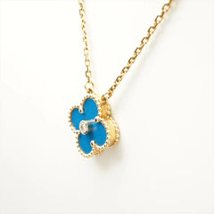 Van Cleef & Arpels Limited Edition 2019 Holiday Pendant Celestial Blue Porcelain Vintage Alhambra Holiday Pendant