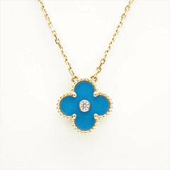 Van Cleef & Arpels Limited Edition 2019 Holiday Pendant Celestial Blue Porcelain Vintage Alhambra Holiday Pendant