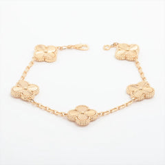 Van Cleef & Arpels Vintage Alhambra Guilloche 5 Motifs Bracelet